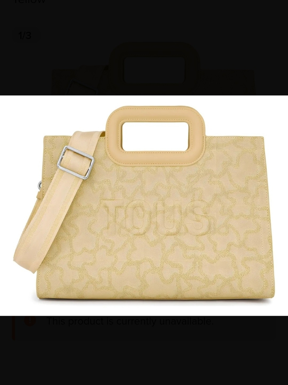 TOUS NWT Medium Shopper Amaya Cream Kaos Icon Yellow